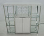 Gallimore 2-door Bar Cabinet with Glass Shelf High Glossy White and Chrome - Orbit Furniture (Richmond,BC)
