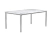 Athena Rectangle Dining Table with Marble Top Chrome - Orbit Furniture (Richmond,BC)