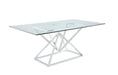 Beaufort Rectangle Glass Top Dining Table Chrome - Orbit Furniture (Richmond,BC)