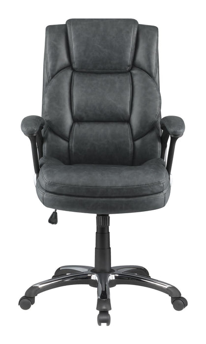Nerris Adjustable Height Office Chair with Padded Arm Grey and Black - Orbit Furniture (Richmond,BC)