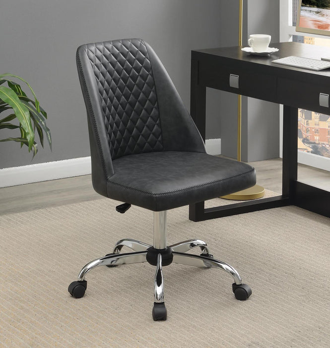 Althea Upholstered Tufted Back Office Chair Grey and Chrome - Orbit Furniture (Richmond,BC)
