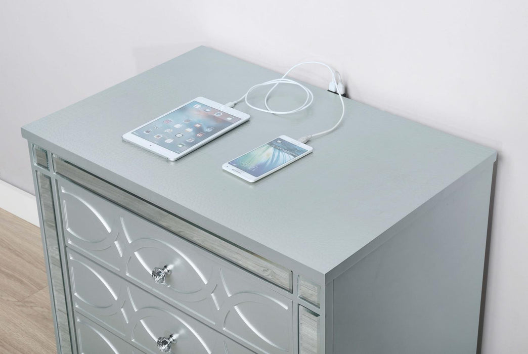 Gunnison 2-drawer Nightstand Silver Metallic - Orbit Furniture (Richmond,BC)