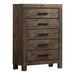 Woodmont 5-drawer Chest Rustic Golden Brown - Orbit Furniture (Richmond,BC)