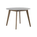 Breckenridge Round Dining Table Matte White and Natural Oak - Orbit Furniture (Richmond,BC)
