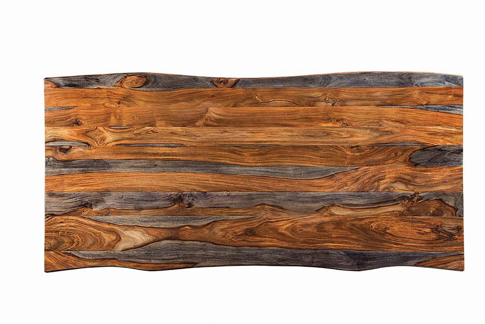 Ditman Live Edge Dining Table Grey Sheesham and Black - Orbit Furniture (Richmond,BC)