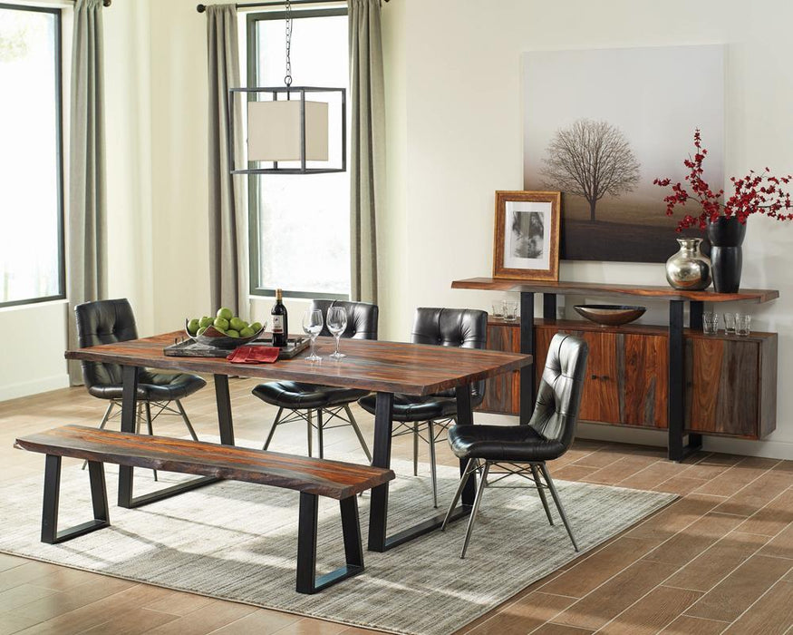Ditman Live Edge Dining Bench Grey Sheesham and Black - Orbit Furniture (Richmond,BC)