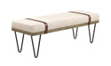Austin Upholstered Bench Beige and Black - Orbit Furniture (Richmond,BC)