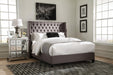 Bancroft Demi-wing Upholstered California King, E.King, Queen & Full Bed Grey - Orbit Furniture (Richmond,BC)