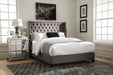 Bancroft Demi-wing Upholstered California King, E.King, Queen & Full Bed Grey - Orbit Furniture (Richmond,BC)