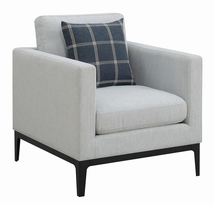 Apperson Cushioned Back Arm Chair Light Grey - Orbit Furniture (Richmond,BC)