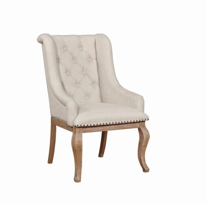 Brockway Tufted Arm Chairs Cream and Barley Brown (Set of 2) - Orbit Furniture (Richmond,BC)