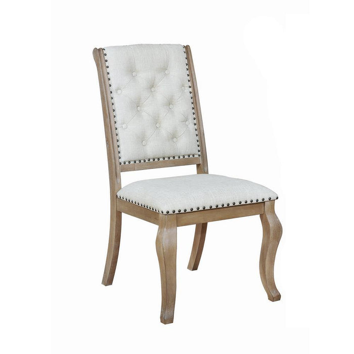 Brockway Tufted Side Chairs Cream and Barley Brown (Set of 2) - Orbit Furniture (Richmond,BC)