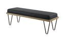 Chad Upholstered Bench with Hairpin Legs Dark Blue - Orbit Furniture (Richmond,BC)