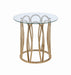 Monett Round End Table Chocolate Chrome and Clear - Orbit Furniture (Richmond,BC)