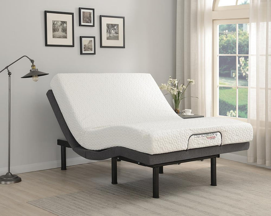 Negan Eastern King, E.King, Queen, & Twin XL Adjustable Bed Base Grey and Black - Orbit Furniture (Richmond,BC)