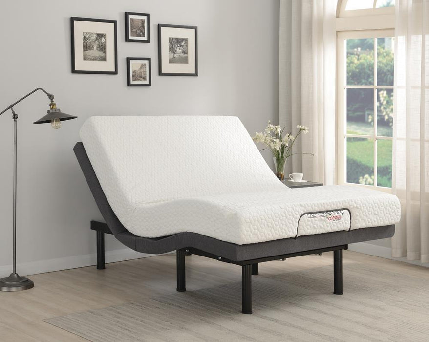 Clara Eastern King, E.King, Queen, & Twin XL Adjustable Bed Base Grey and Black - Orbit Furniture (Richmond,BC)