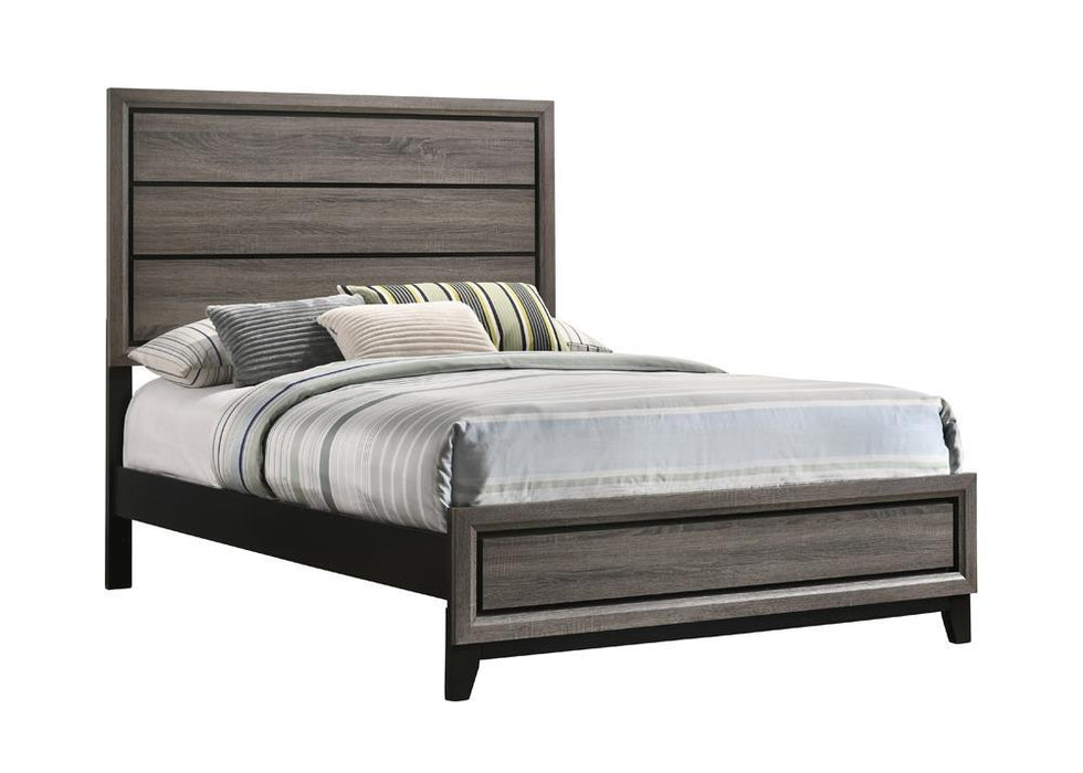 Watson Full & Twin Panel Bed Grey Oak - Orbit Furniture (Richmond,BC)