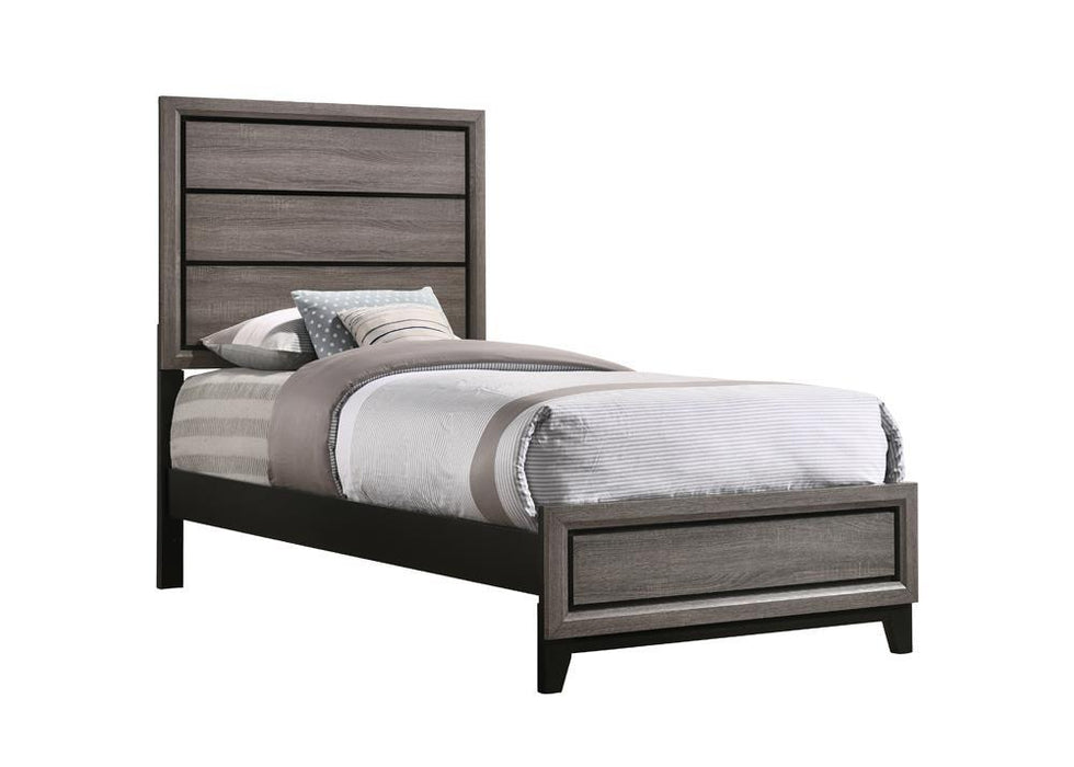 Watson Full & Twin Panel Bed Grey Oak - Orbit Furniture (Richmond,BC)