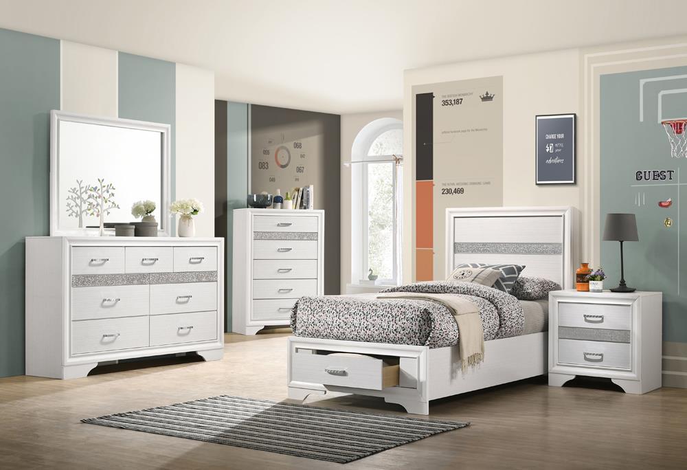 Miranda Full & Twin Storage Bed White - Orbit Furniture (Richmond,BC)