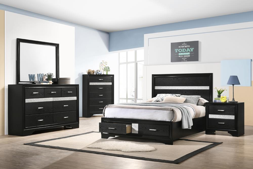 Miranda Full & Twin Storage Bed Black - Orbit Furniture (Richmond,BC)