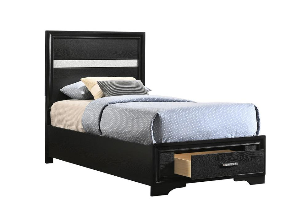 Miranda Full & Twin Storage Bed Black - Orbit Furniture (Richmond,BC)