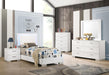 Felicity Full & Twin Panel Bed with LED Lighting Glossy White - Orbit Furniture (Richmond,BC)