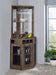 Alviso Corner Bar Cabinet with Stemware Rack Rustic Oak - Orbit Furniture (Richmond,BC)