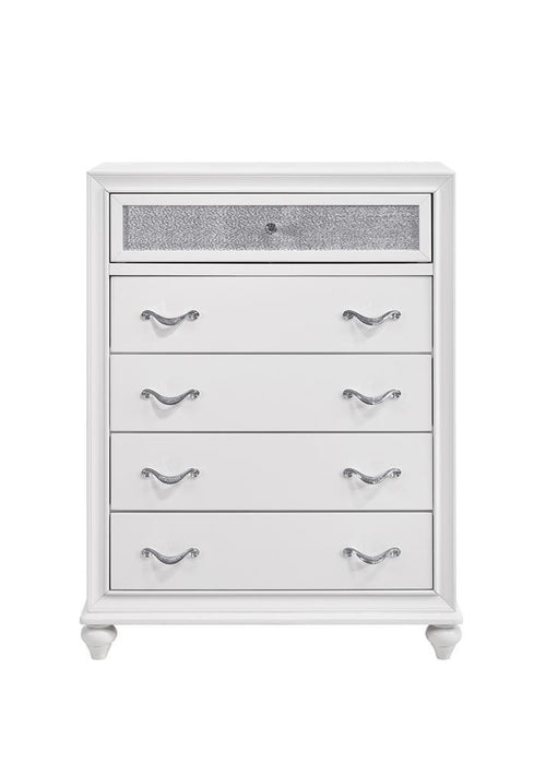 Barzini 5-drawer Chest White - Orbit Furniture (Richmond,BC)
