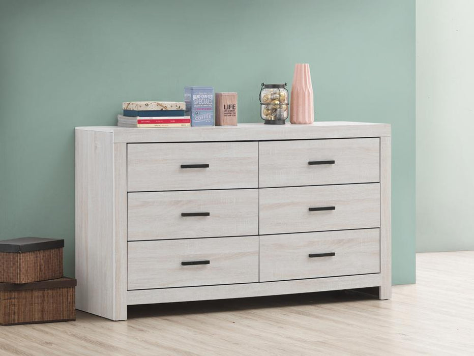 Brantford 6-drawer Dresser Coastal White - Orbit Furniture (Richmond,BC)