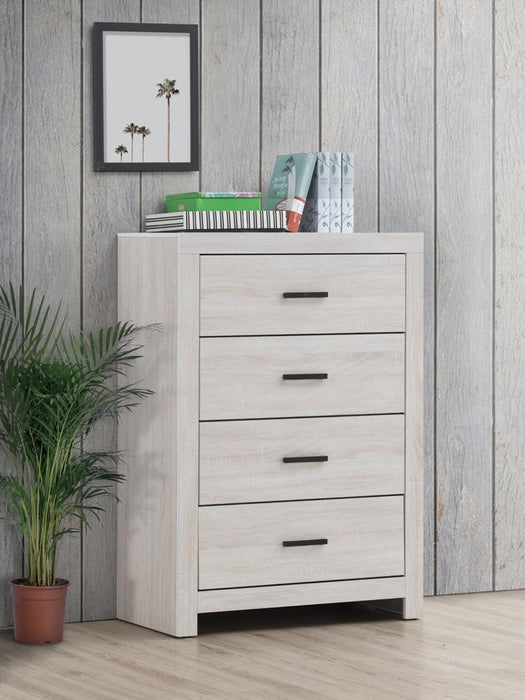 Brantford 4-drawer Chest Coastal White - Orbit Furniture (Richmond,BC)