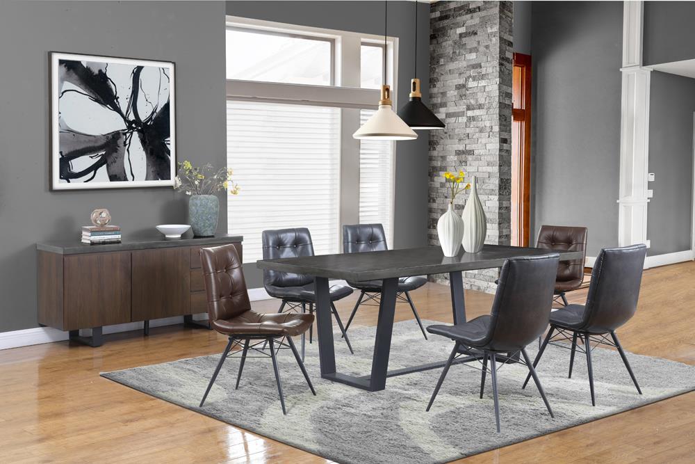 Aiken Upholstered Tufted Side Chairs Brown (Set of 4) - Orbit Furniture (Richmond,BC)