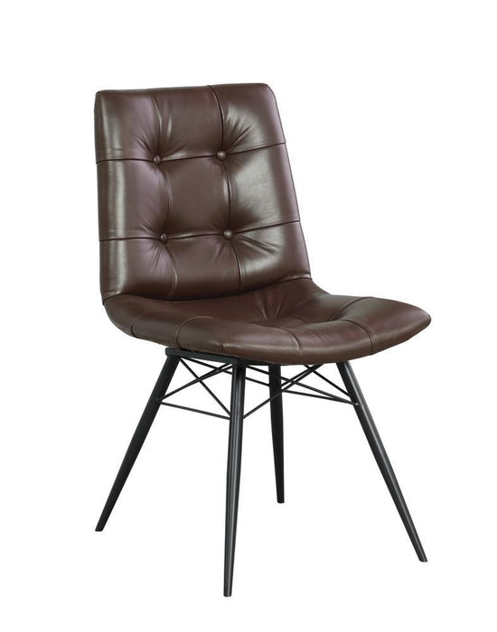 Aiken Upholstered Tufted Side Chairs Brown (Set of 4) - Orbit Furniture (Richmond,BC)