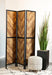 Marlene Herringbone Pattern 3-panel Screen Rustic Tobacco and Black - Orbit Furniture (Richmond,BC)