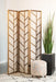 Mila Foldable 3-panel Screen Walnut and Linen - Orbit Furniture (Richmond,BC)