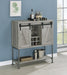 Claremont Sliding Door Bar Cabinet with Lower Shelf Grey Driftwood - Orbit Furniture (Richmond,BC)