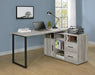 Hertford L-shape Office Desk with Storage Grey Driftwood - Orbit Furniture (Richmond,BC)