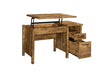 Delwin Lift Top Office Desk with File Cabinet Antique Nutmeg - Orbit Furniture (Richmond,BC)