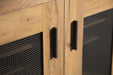Bristol Metal Mesh Door Accent Cabinet Golden Oak - Orbit Furniture (Richmond,BC)