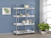 Ember 4-shelf Bookcase White High Gloss and Chrome - Orbit Furniture (Richmond,BC)