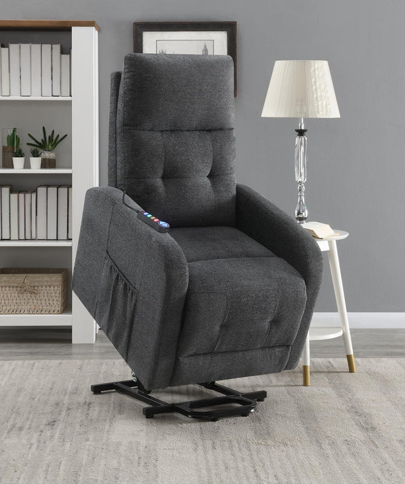 Howie Tufted Upholstered Power Lift Recliner Charcoal - Orbit Furniture (Richmond,BC)