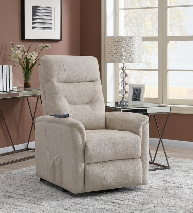 Henrietta Power Lift Recliner with Storage Pocket Beige - Orbit Furniture (Richmond,BC)