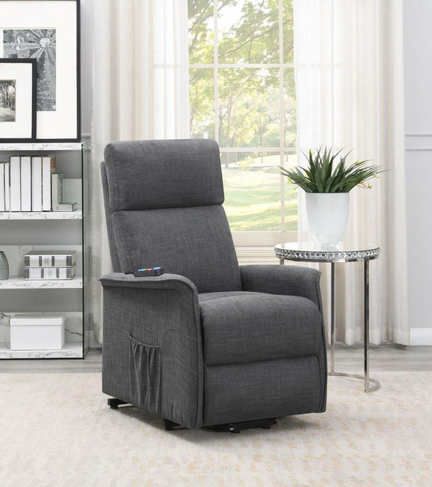 Herrera Power Lift Recliner with Wired Remote Charcoal - Orbit Furniture (Richmond,BC)