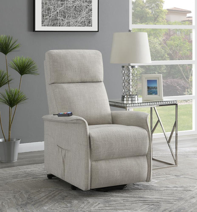 Herrera Power Lift Recliner with Wired Remote Beige - Orbit Furniture (Richmond,BC)