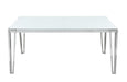 Pauline Rectangular Dining Table with Metal Leg White and Chrome - Orbit Furniture (Richmond,BC)