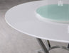 Abby Round Dining Table with Lazy Susan White and Chrome - Orbit Furniture (Richmond,BC)