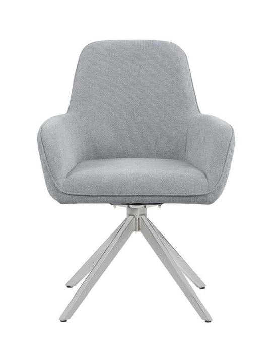 Abby Flare Arm Side Chair Light Grey and Chrome - Orbit Furniture (Richmond,BC)
