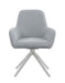 Abby Flare Arm Side Chair Light Grey and Chrome - Orbit Furniture (Richmond,BC)