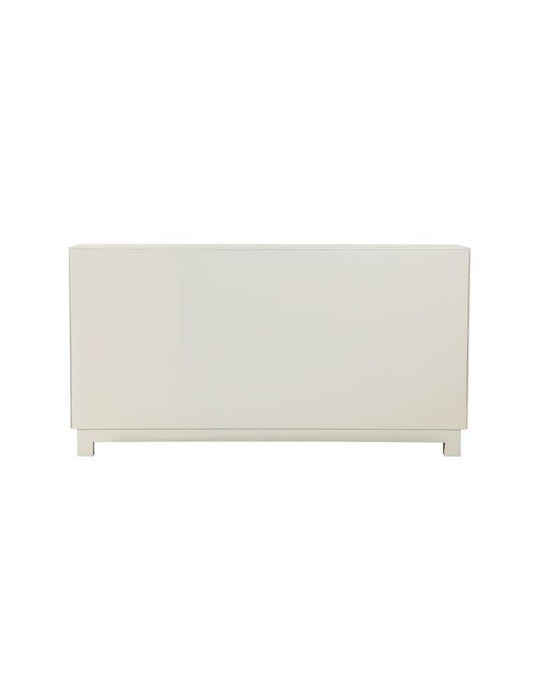 Voula Rectangular 4-door Accent Cabinet White and Gold - Orbit Furniture (Richmond,BC)