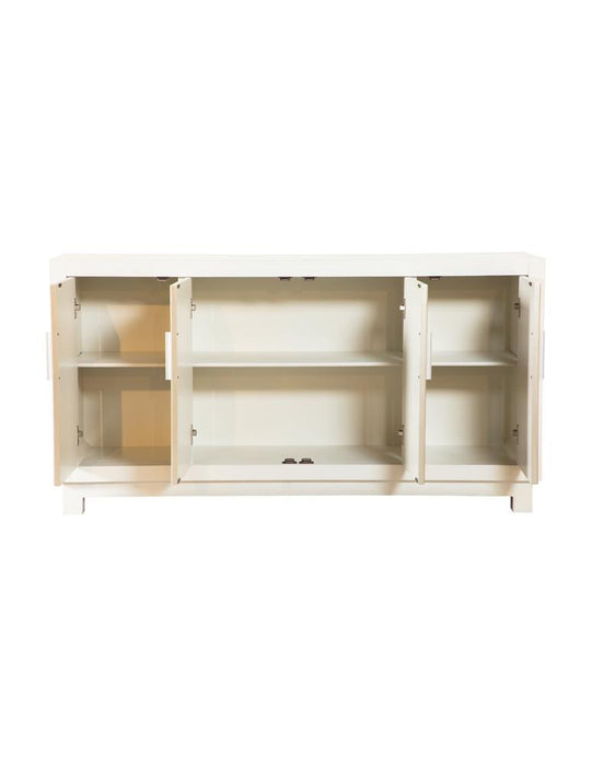 Voula Rectangular 4-door Accent Cabinet White and Gold - Orbit Furniture (Richmond,BC)