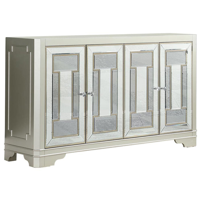 Toula 4-door Accent Cabinet Smoke and Champagne - Orbit Furniture (Richmond,BC)